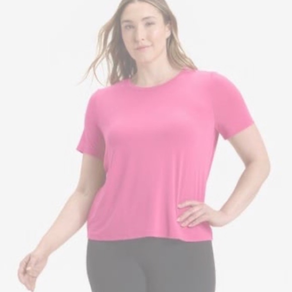 ❤️3X20 ALL IN MOTION Women Short Sleeves Polyester Pink Tee | L